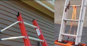 How to stabilize ladder on roof-Stabilizers, hooks and extension