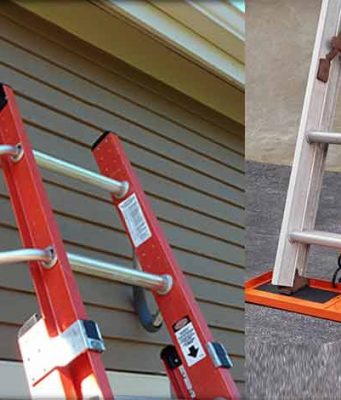 How to stabilize ladder on roof-Stabilizers, hooks and extension