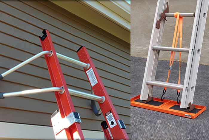 How to stabilize ladder on roof-Stabilizers, hooks and extension