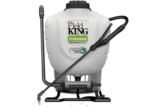 Field King large backpack sprayer for roof cleaning