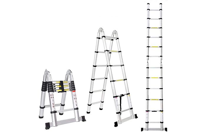 Jiahe Folding A-Frame Telescoping Extension Ladder 