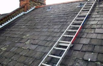 How to put a ladder on a sloped/steep roof