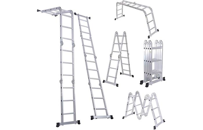 18.5 ft Folding ladder gutter cleaning