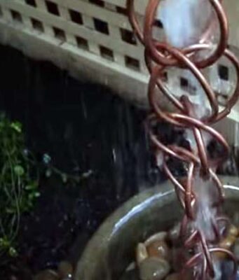 Rain chain drainage ideas