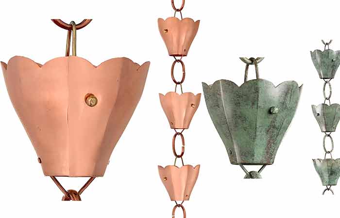 Extra-large cup-style rain chain