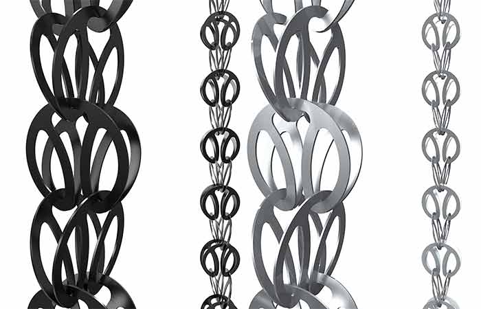 Modern Loop Link-style rain chain