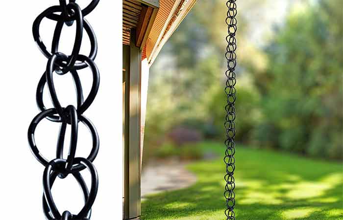 Black Plain link rain chain